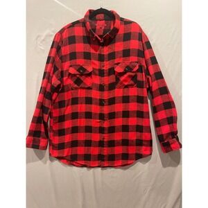 Montage Mens Flannel Shirt XXLT Red Black Buffalo Check